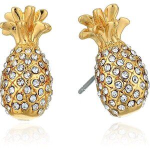 Kate Spade New York By the Pool Pave Pineapple Mini Stud Earrings
